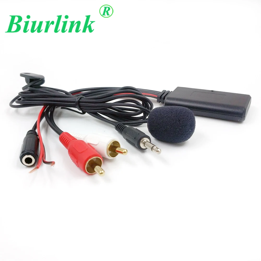 Biurlink 3.5MM RCA Audio Bluetooth Microphone AUX Adapter for Pioneer for Hyundai for Nissan for Mitsubishi Outlander for Mazda