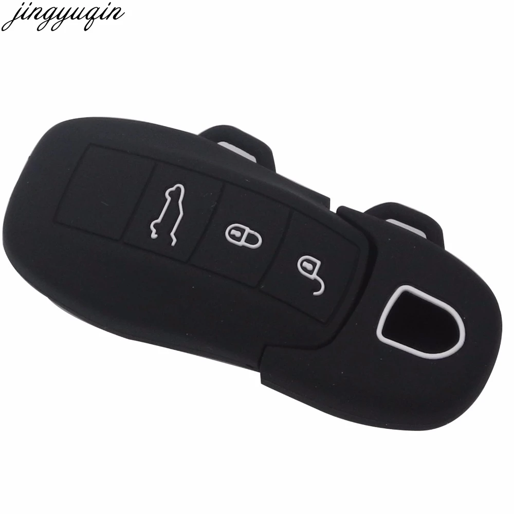 

Jingyuqin 3 Buttons Remote Silicone Rubber Key Fob Cover Case Sticker For Porsche Boxster Cayman Macan Panamera Cayenne 911