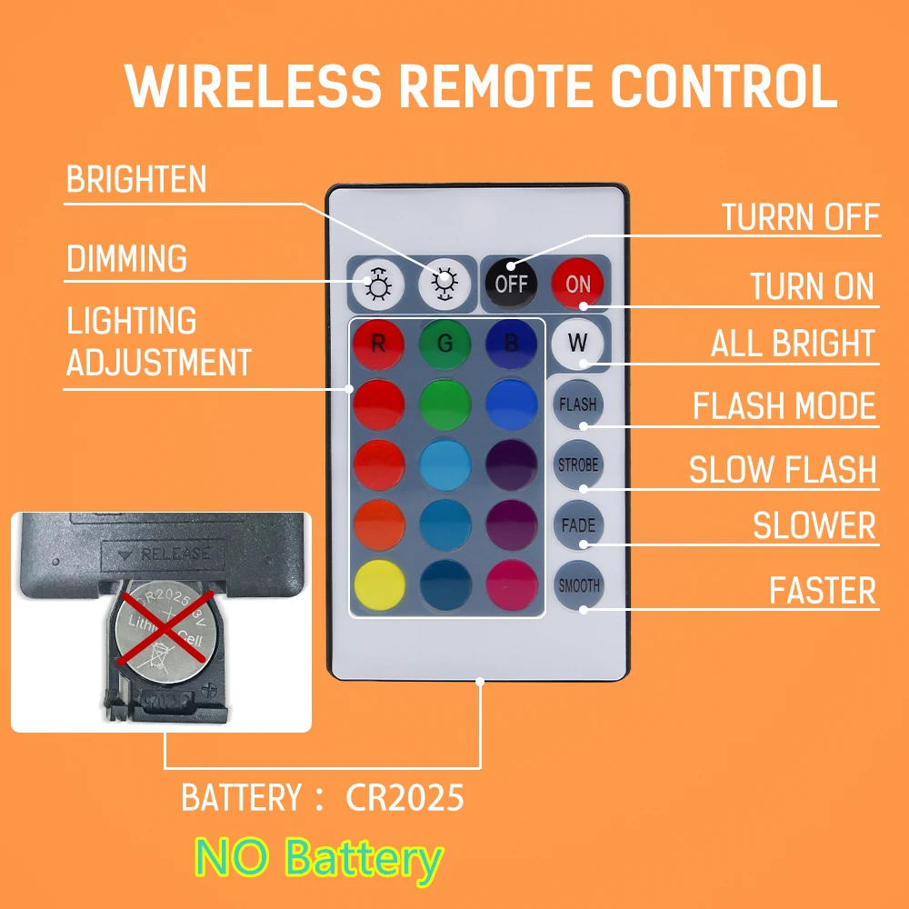 Projecteur LED RGB étanche 50w, conforme à la norme IP66, avec télécommande