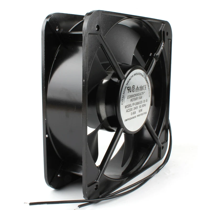 COMMON FP-20060EX-S1-B AC 220V 0.45A 200x200x60mm 2-Wire Server Cooling Fan