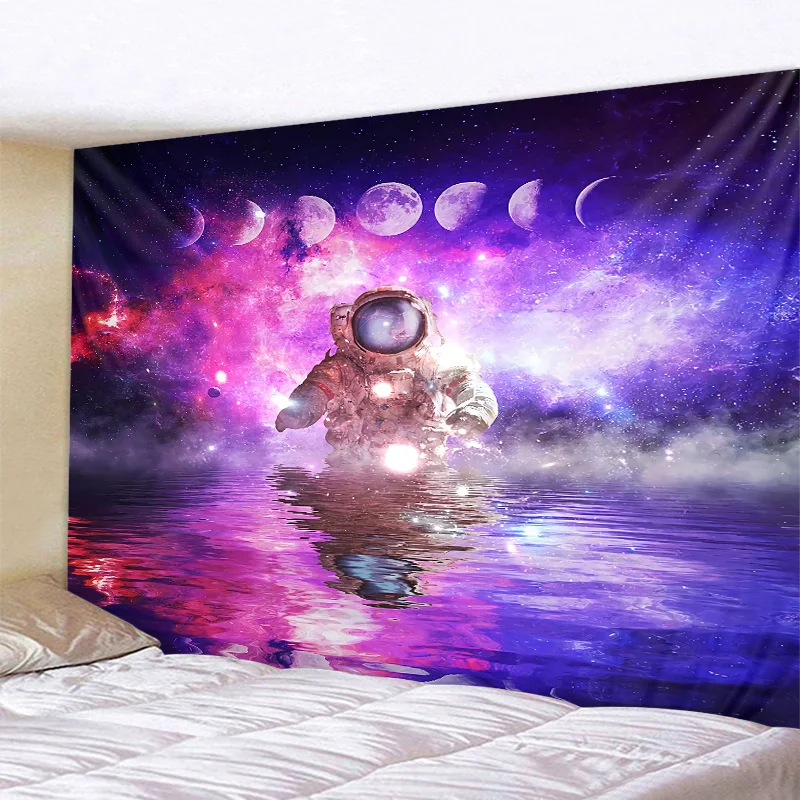 Space Astronaut Indian Tapestry Wall Mount Swimsuit Throw Towel Blanket Picnic Yoga Rug Hippie Bed Cover Bohemian Decor