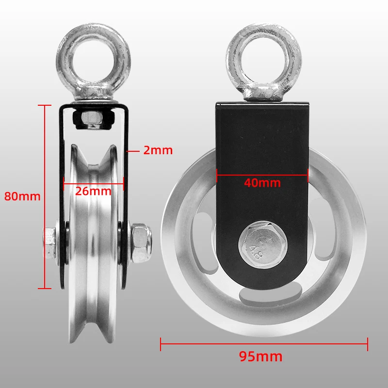 73MM/88MM/95MM Silent Fitness Pulley Gym Weight Lifting Hanging Bearing Traction Wheel Heavy Duty Strength Training Accessories