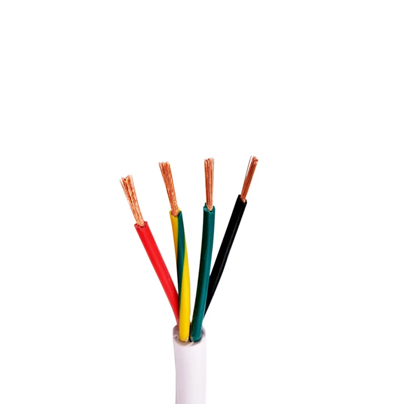 Pure Copper Soft Sheathed Wire 2 3 4 5 Cores 18 17 15 20 AWG 5Meters PVC Control Cable RVV White Signal Wire