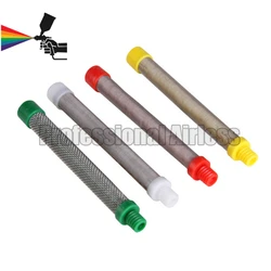 10 pces pistola de pulverizador de pintura mal ventilada filtro screw-in tipo 30/60/100/150 malha para pistola de pulverizador de pintura titã 304 inoxidável