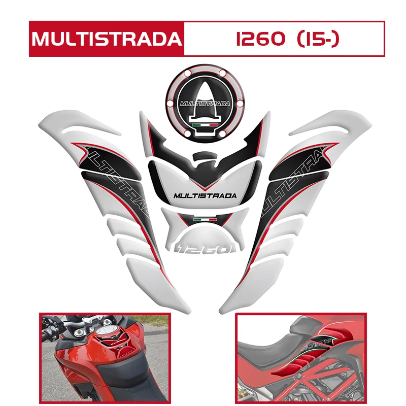 

3D tank pad protection Sticker For DUCATI MULTISTRADA 1260 PIKES PEAK MTS 1260 Gas Cap Tank Pad protection Sticker Decal