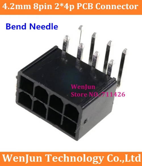 

black 4.2mm 8Pin PCB Connector bend needle for PC Computer ATX graphics card GPU PCI-E PCIe Power connector