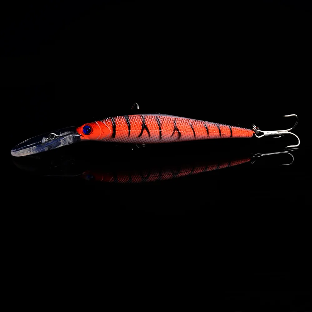 1Pcs 12.5cm/14g 4 Color Bait Sunken Mino Bait Road Bait Rattan Hook Wiggler Deep Submergence Marine Artificial Plastic Bait