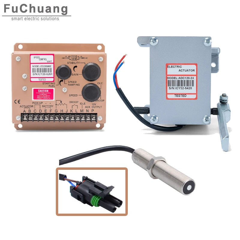 Factory sale 1pcs Actuator ADC120 12V or 24V + 1pcs governor 5500E + 1pcs speed sensor 3034572 Diesel generator Governor Kit