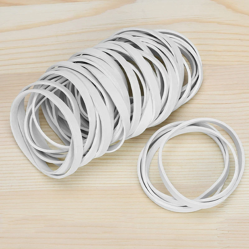 Bandas elásticas de goma blancas, bandas elásticas resistentes, anillos de goma para oficina, escuela, hogar, diámetro de 15-60mm, grosor de 1,5mm