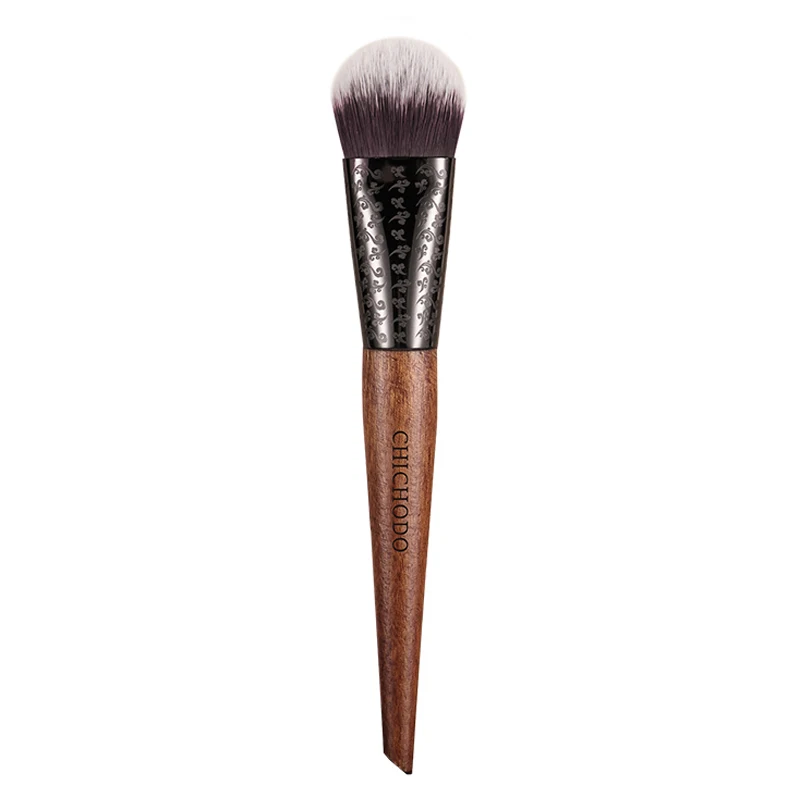 Chichodo make-up pinsel-bernstein serie geschnitzte rohr bürsten-wolle faser haar grundierung bürste-kosmetische pen-Beauty-F228