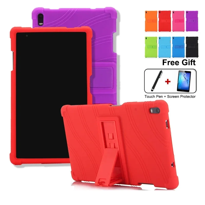 For Lenovo TB-8704F Cover Tab4 8 Plus Tablet Case TB-8704N Anti-Fall Silicone Case Bracket Hockproof Shockproof Washable