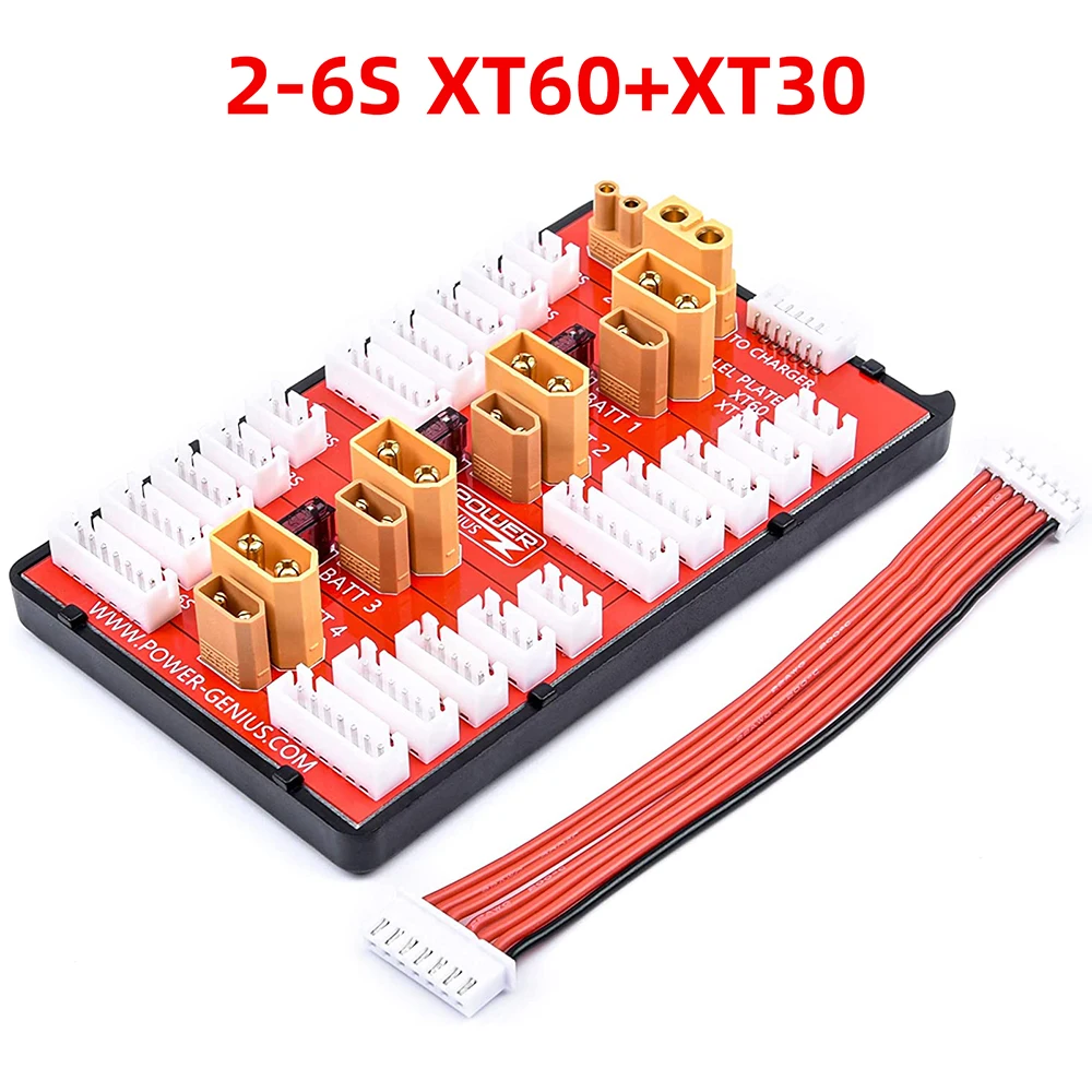 Placa adaptadora de carga balanceada en paralelo Lipo Multi 2S-6S, enchufe XT60 /T Deans /XT90 para iMAX SKYRC B6AC B6 HTRC C240, cargador DUO