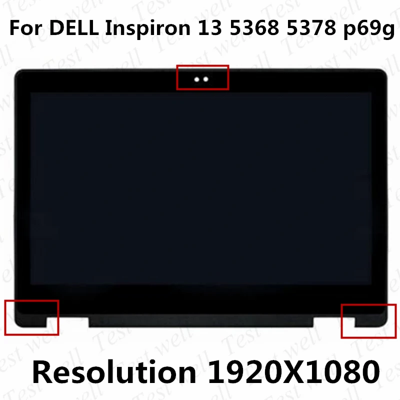 

Original 13.3" for DELL Inspiron 13 5368 5378 p69g LCD Screen+Touch Digitizer Assembly+BEZEL B133HAB01.0 NV133FHM-N41 A11 FHD