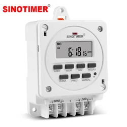 TM618E LCD Smart Digital 220V 12V AC 7 Days Programmable Timer Switch Relay Power Output 16A Controller With Mounting Base