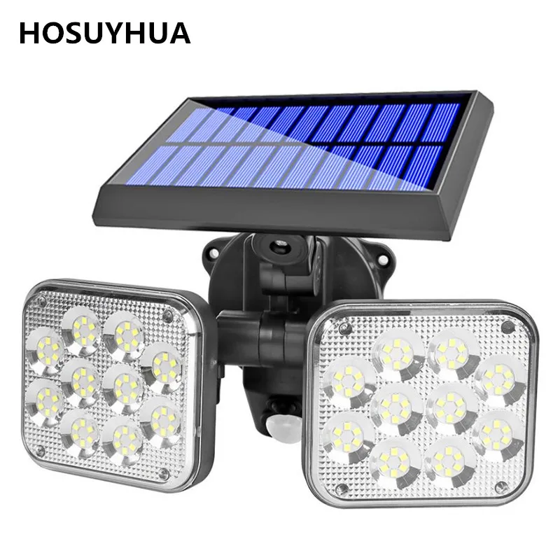 Solar Lights Adjustable Heads Solar Lamp Outdoor Waterproof Solar Motion Sensor Light Wide Angle Illumination for Garage Garden.