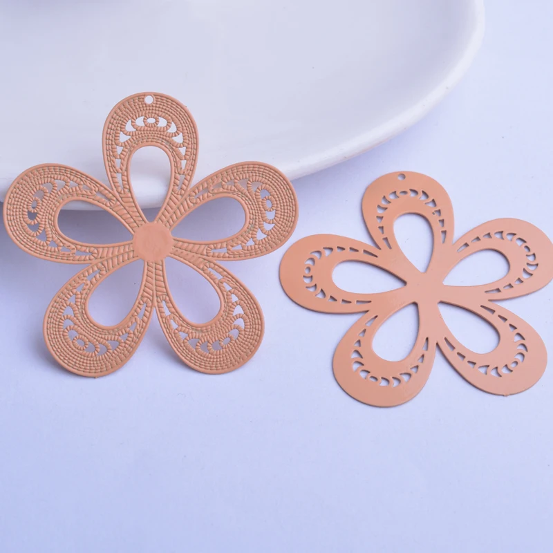 30 Stück AA2173 41mm Große Blumen-Anhänger DIY Ohrring-Anhänger Messing Hellgoldfarben Schmuckanhänger – Detail 8