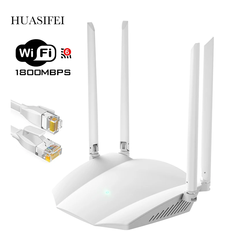 HUASIFEI WIFI6 Router Nirkabel Dual Band Gigabit Router Nirkabel Multifungsi Router Mendukung VPN dan DHCP untuk Country House