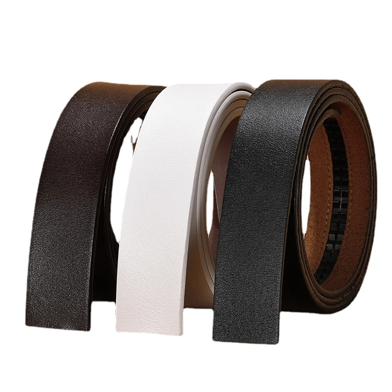 High Quality Cowhide Leather Belt Men\'s Automatic Buckle Belt Without Buckle Fashion Genuine Leather Belt for Men No Buckle