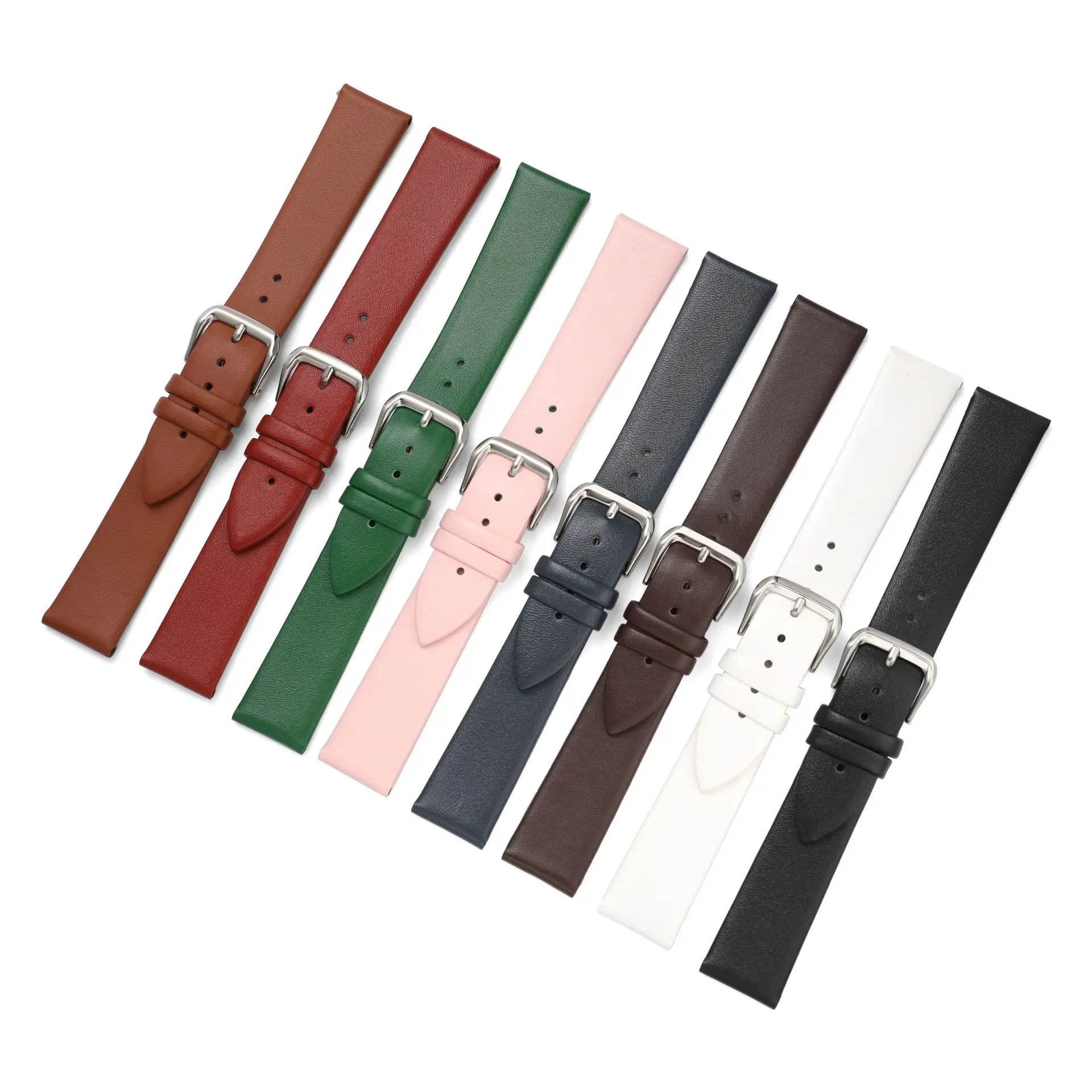 Watch Strap 8mm 10 12 13 14 15 16 17 18 19 20mm 21 22mm Ultra Thin Flat Replacement Genuine Leather Watch Band Wrist Bracelet