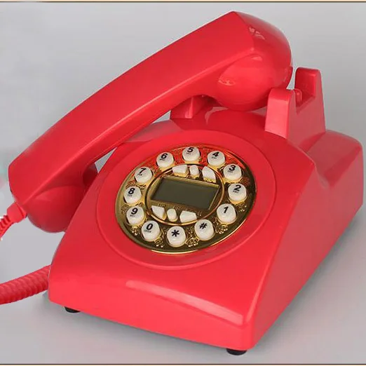 Wireless wordwide radiotelephone GSM SIM Card Fixed cell mobile antique Phone cordless retro Telephone home office hotel red