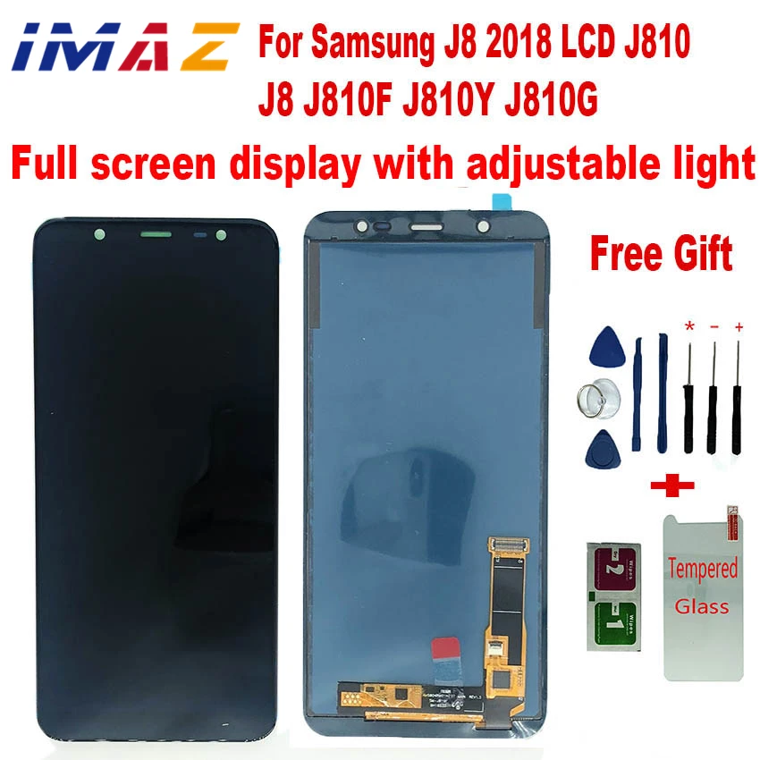 

IMAZ adjust brightness LCD For Samsung Galaxy J8 2018 J810 J810F SM-J810F LCD Display+Touch Screen Digitizer Assembly For J8 LCD