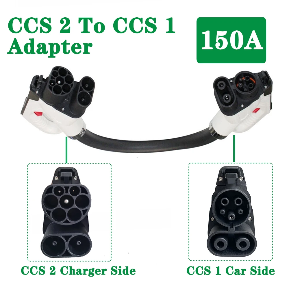 Duosida 150A CCS Combo 1 To CCS Combo 2 CCS Combo 2 200A EV Connector DC Fast Car Charger Adapter With Cable Plug And Socket