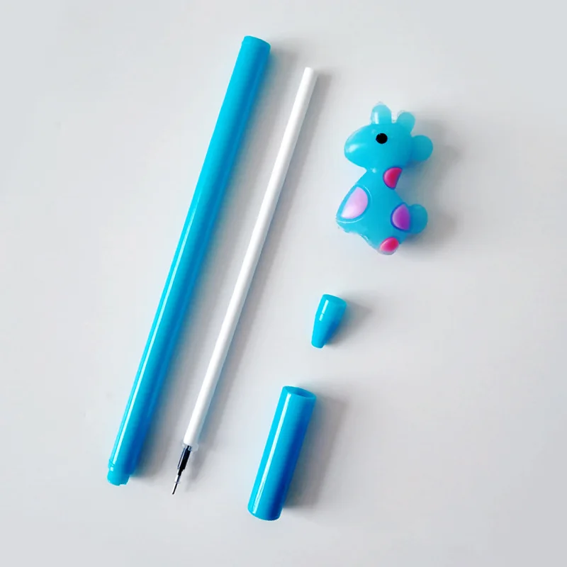 

20 шт. гелевые ручки, Корейская творческая милая черная ученическая углеродная ручка для подписи, цветок, олень, нейтральная ручка, кавайные школьные и офисные принадлежности