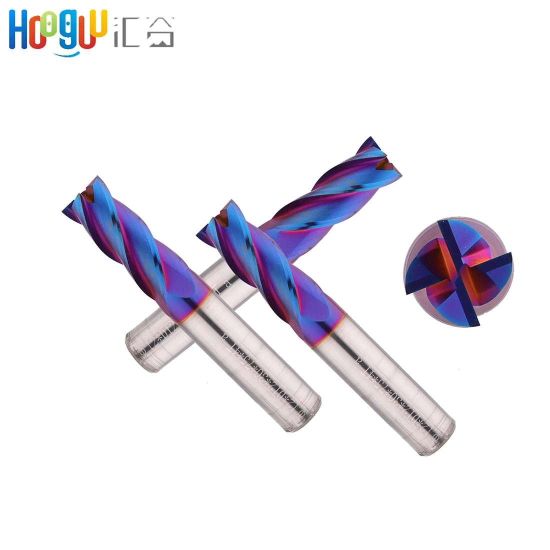 

End Mill HRC65 4 Futes With 50mm Straight Shank Blue Nano Coating Tungsten Carbide Cutting Tool CNC Metal Lathe End Mill