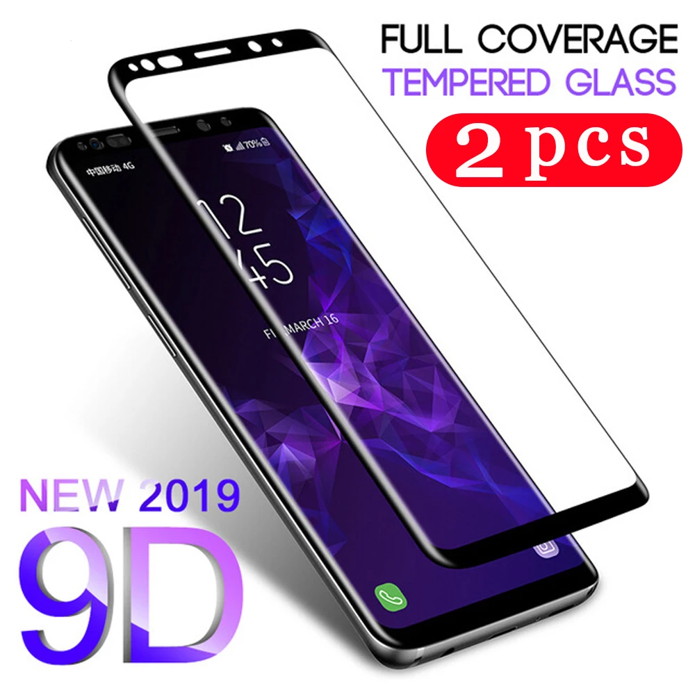 2Pcs full cover tempered glass for samsung galaxy s10 s9 s8 plus note10 pro protective film phone screen protector