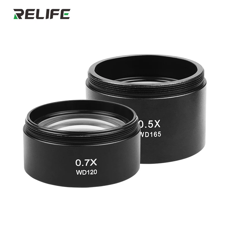 RELIFE M-21 M-22 0.5X 0.7X  Auxiliary Objective Lens for Zoom Stereo Microscope Thread 48mm for Trinocular Microscopio