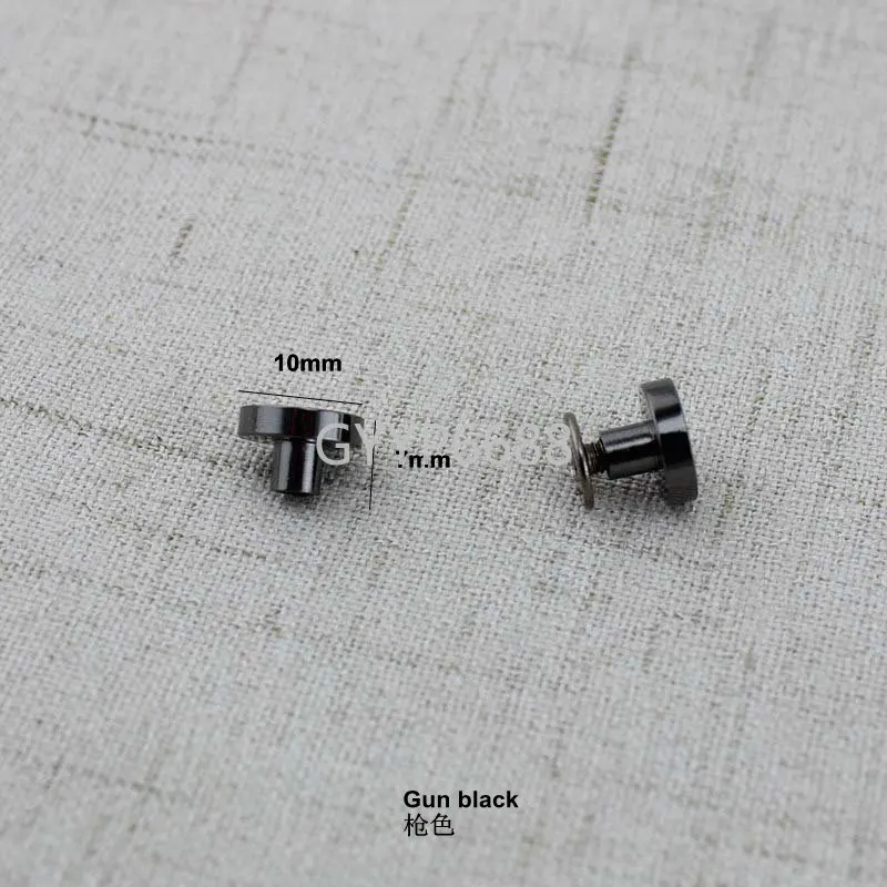 Remaches de tornillo de cobre redondos planos de 10mm, 6 colores, fundición sólida de 1cm, bolsos para manualidades de cuero, zapatos, 10-30-100 Uds.