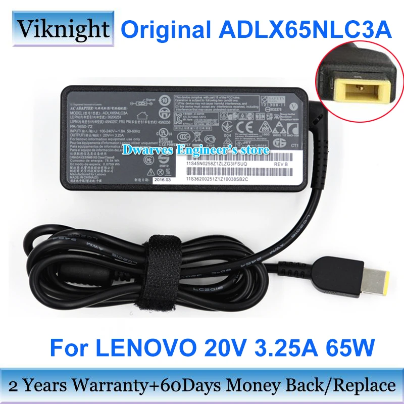 

Original ADLX65NLC3A AC Adapter 20V 3.25A ADLX65NLC2A ADLX65SDC2A ADLX65NCC3A For LENOVO IDEAPAD YOGA 13 14 T440S T540P T440P