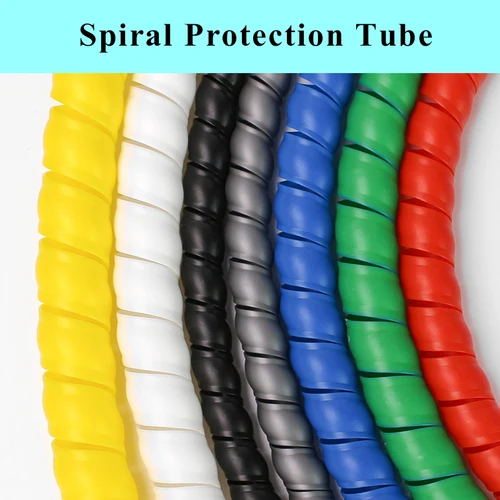 Organizador de cables de tubo de bobinado de 1/5M, funda protectora de Cable, funda de protección de tubo, Protector de bobinado de envoltura en espiral de 8/10/14/16/20/25mm