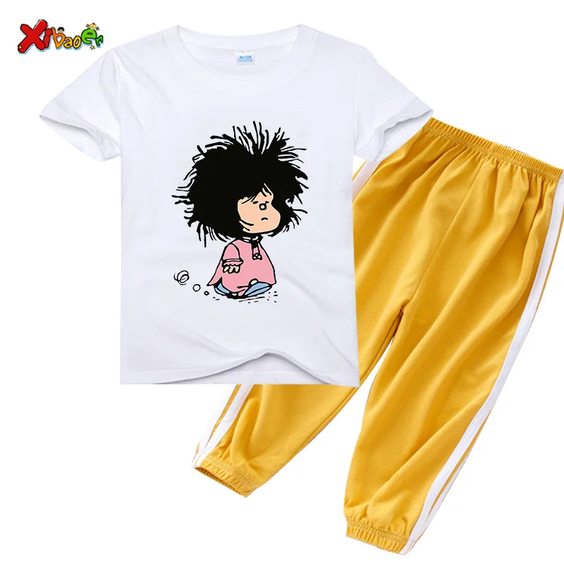 Girls Clothes Boys Sets Summer Boy Clothing Cute Sports T-shirt + striped Pants 2 PCS Sets Toddler Baby Girls Cotton Sport Suit