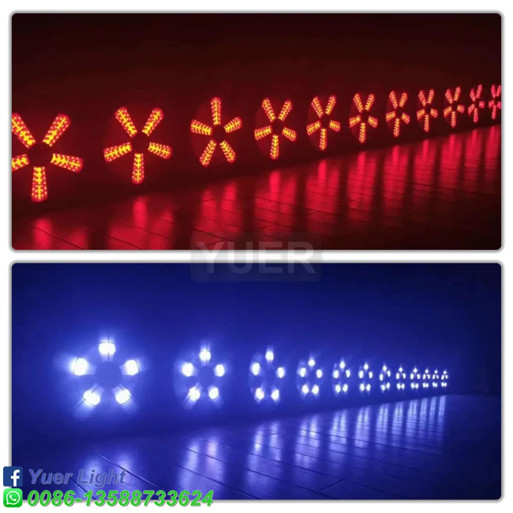 NIEUWE RGB 3IN1 LED Pixel Fan Spin Effect Podiumlicht DMX512 DJ Disco Bar Party Outdoor Indoor Muziek Geluidscontrole Club Prom