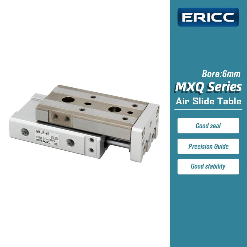 MXQ6 series air slide table dual rod rail pneumatic cylinder bore 6 mm stroke 10-50mm MXQ6-10 MXQ6L-20 MXQ6-20A/AS/AT/B/BT/BS