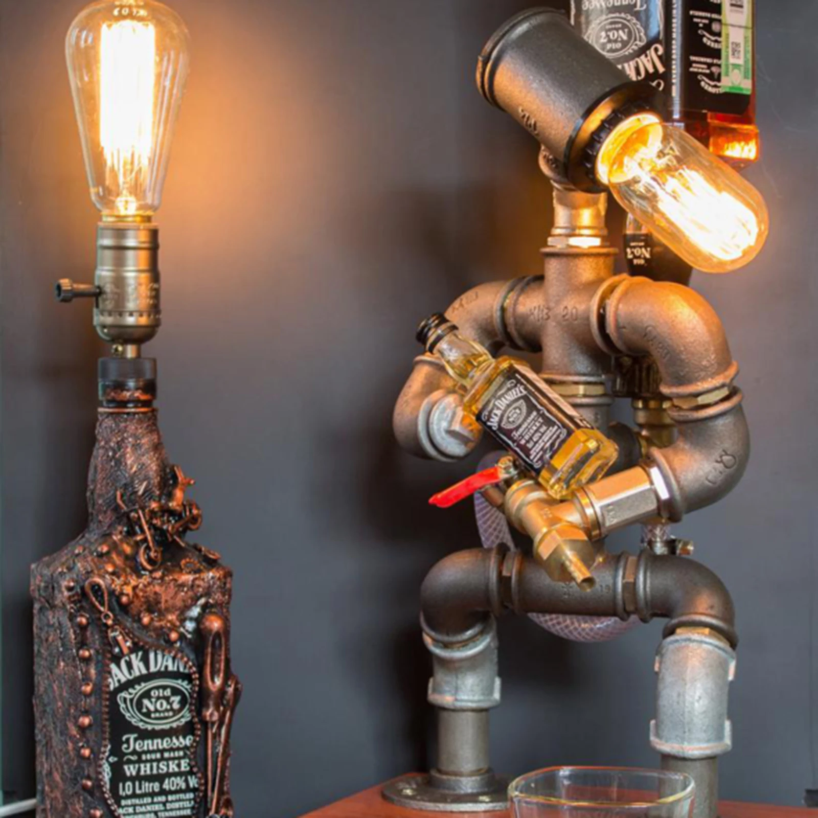 Steampunk Industrial Lamp Wine Dispenser Bar Supplies Home Decor In Stock