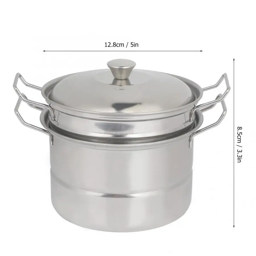 Fashionable Stainless Steel Mini Pretend Pot Children Play House Kitchen  Cooking Food Kitchen Cooking Steam Pot