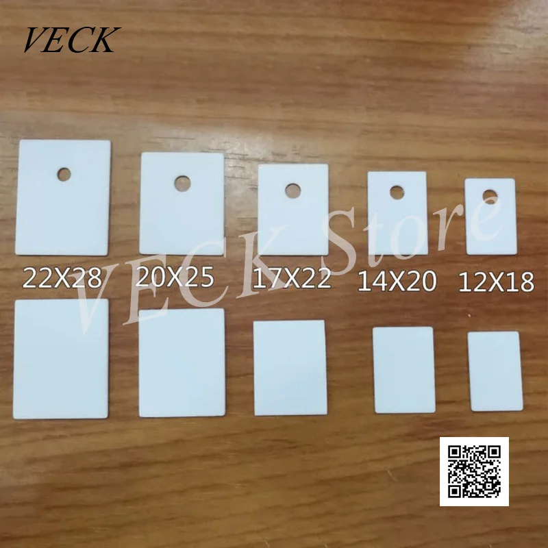 100pcs TO-220/247/264 Aluminium Oxideceramic Plate Socketed Thermal Insulation Ceramic Heat Dissipation Ceramic Plate Only