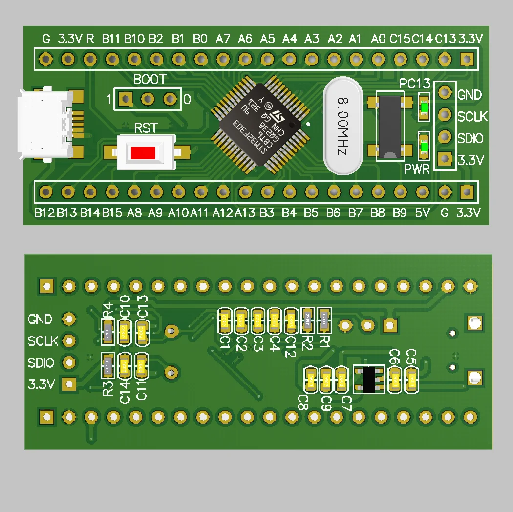Placa de núcleo stm32f303cbt6 stm32f303 placa de sistema mínimo Cortex-M4 placa desenvolvimento