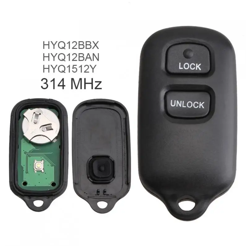 

314MHz 2+1 Buttons Keyless Uncut Flip Remote Car Key Fob HYQ12BBX, HYQ12BAN, HYQ1512Y, RSS-210 for Toyota 2000-2008