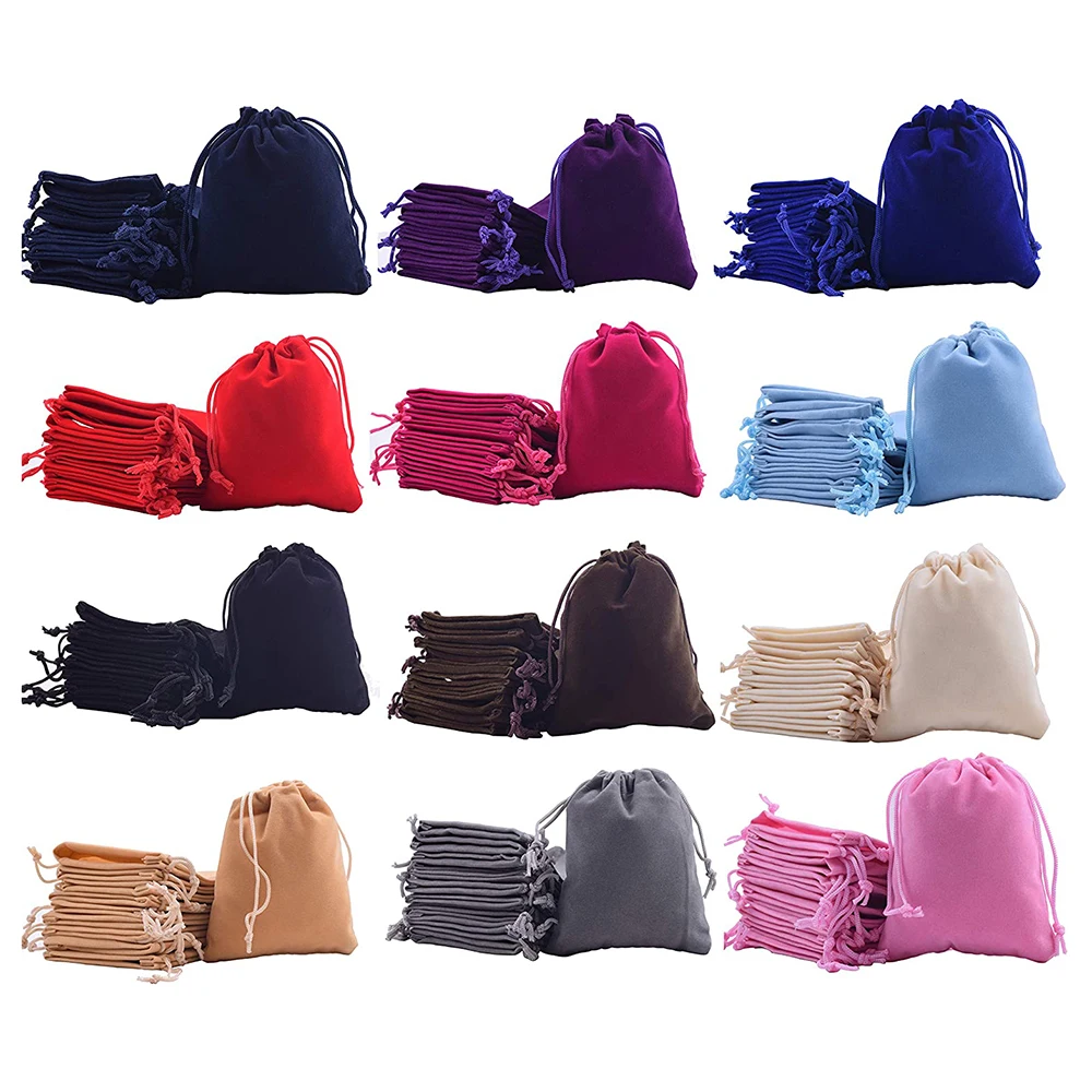 10Pcs Velvet Drawstring Bags Jewelry Pouches DIY Craft Storage Bags For Christmas Birthday Party Wedding Favors Gift Candy Bag