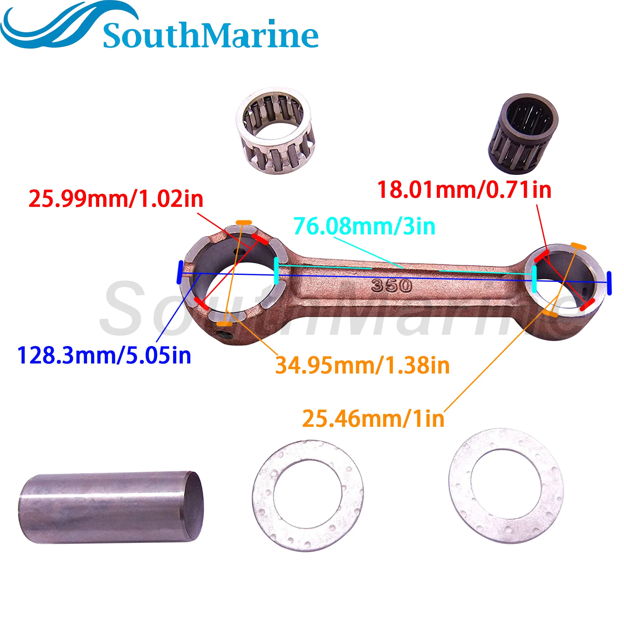 Boat Engine 350-00040-0 350-00040-1 350000400 350000401 Connecting Rod Kit for Tohatsu Nissan 9.9HP 15HP 18HP 2-stroke Outboard