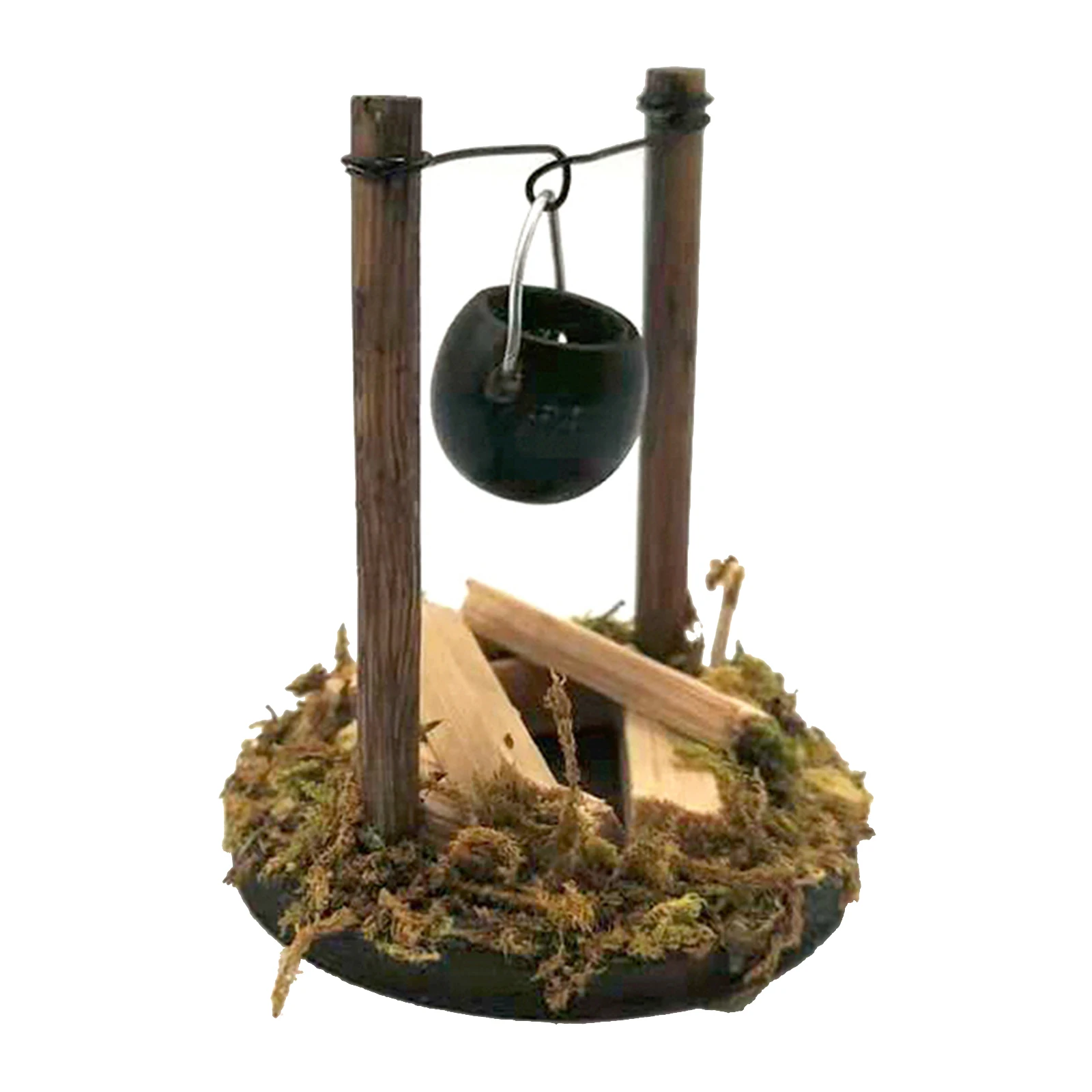 1/12 Dollhouse Miniature Wooden Hanging Burning Stove Garden Landscape Outdoor Decoration