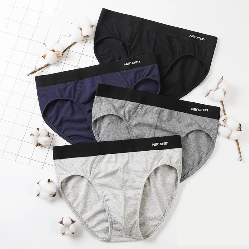 4PCS/LOT Briefs Men Cotton Underwear Men's Panties Underpants Men Briefs Cozy Male Comfortable Panties Sexy Men Shorts