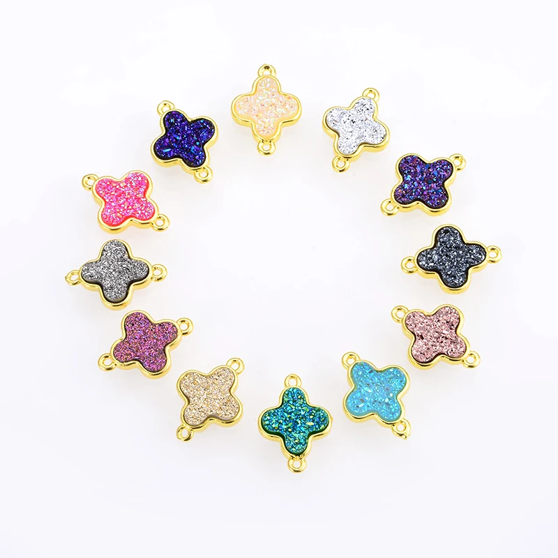 10pcs/pack Crystal bud jewelry accessories cross double hole connector for making  bracelet necklace earrings factory wholesale