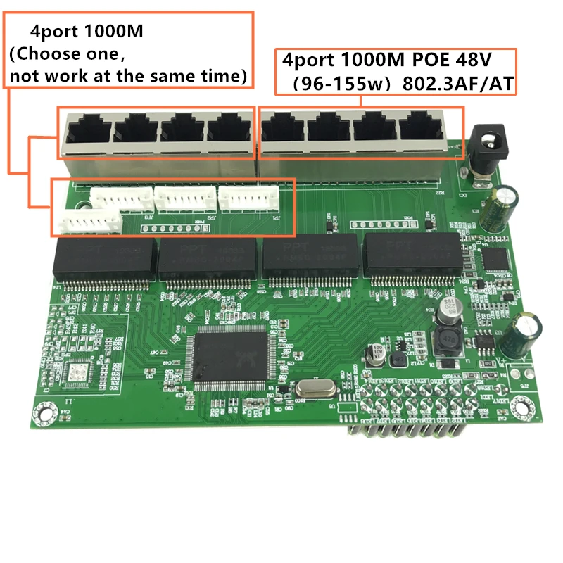 Industrial Ethernet Switch Module 8 Ports Unmanaged10/100/1000mbps  PCBA board OEM Auto-sensing Ports PCBA board OEM Motherboard