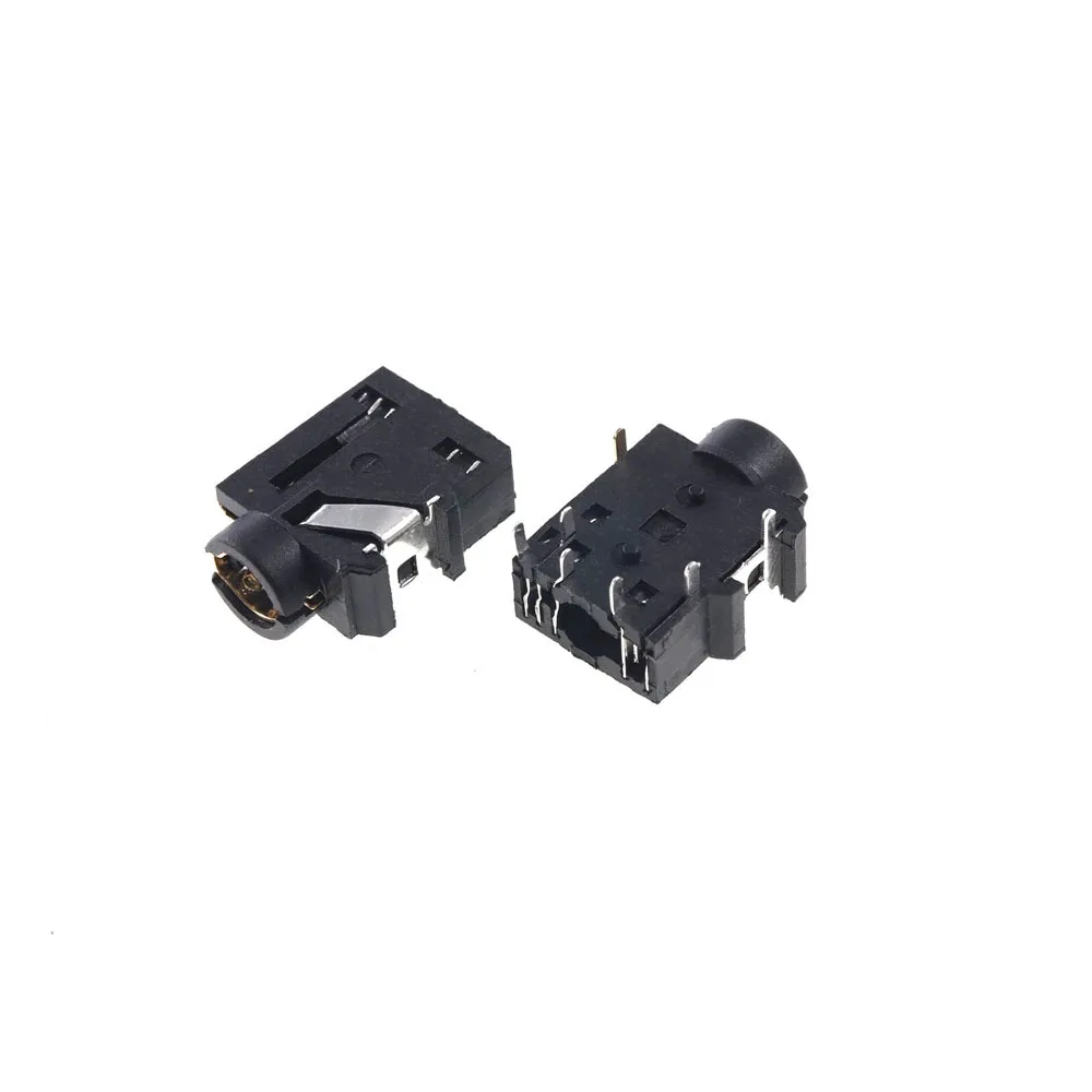 Imagem -05 - Telefone Jack 3.5 mm Pinos Tomada de Áudio Estéreo para Pólos Plugue de Áudio Através do Furo Ângulo Direito Contatos Condutores 1000 Peças