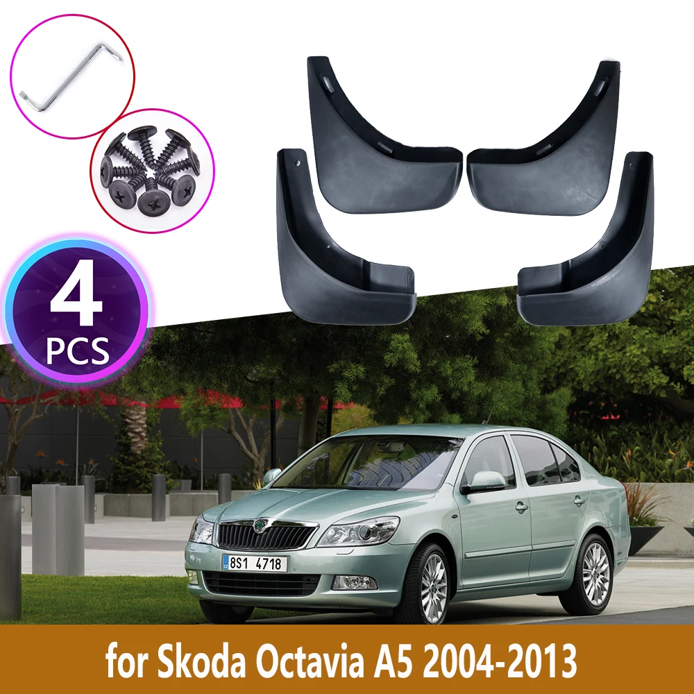 4PCS Front Rear Mudguards For Skoda Octavia A5 MK2 2004~2013 Cladding Splash Mud Flaps Guards Mudflap Accessories 2006 2008 2009