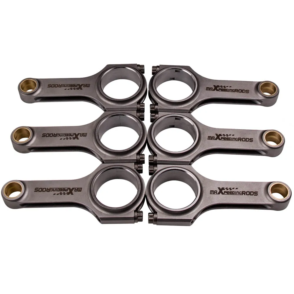 Racing 4340 EN24 Connecting Rods for MITSUBISHI 6G72 3000GT Dodge Stealth 141mm Pleuel Conrods Balanced Floating EN24 TUV Piston